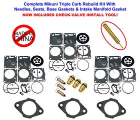 Jsp10001-o Polaris Mikuni Carburetor Rebuild Kit-needle/seat Carb Gaskets Sl 650 750 And Tool