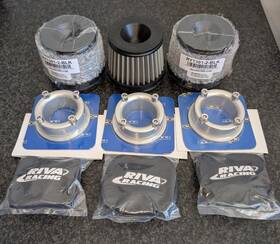 Riva Racing Trip46bl 2.50 Inch Black Billet Flame Arrestor Kit Trippel 46mm Mikuni Carb