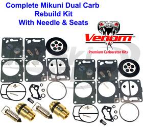 Jsp4204-venom Seadoo Dual Mikuni Carburetor Rebuild Kit And Needle/seat Gsx Gti Gts Gtx Spx Xp