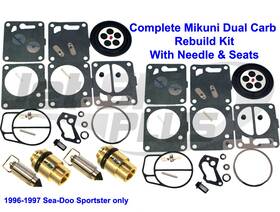 Jsp7109 Seadoo Dual Mikuni Carburetor Rebuild Kit And Needle/seat Sportster 1996 1997
