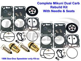 Jsp7110 Seadoo Dual Mikuni Carburetor Rebuild Kit And Needle/seat Speedster 1996