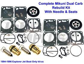 Jsp8833 Seadoo Dual Mikuni Carburetor Rebuild Kit And Needle/seat Explorer 1994 1995 1996
