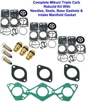 Yamaha 729884977252 Triple Mikuni Carb Rebuild Kit And Needle/seat 99 Exciter 135 270 W Gaskets Yamaha 729884977252 Triple Mikuni Carb Rebuild Kit And Needle/seat 99 Exciter 135 270 W Gaskets