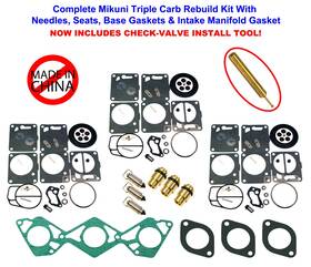 Jsp4195-a Yamaha Triple Mikuni Carb Rebuild Kit Needle/seat And Gaskets 1998 Exciter W Tool Jsp4195-a Yamaha Triple Mikuni Carb Rebuild Kit Needle/seat And Gaskets 1998 Exciter W Tool