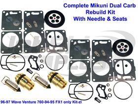 Jsp4197 Yamaha Dual Mikuni Carburetor Rebuild Kit And Needle/seat Wave Venture 760 Fx-1