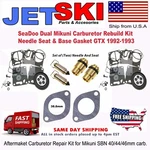 Seadoo Dual Mikuni Carburetor Rebuild Kit Needle Seat Base Gasket Gtx 1992-1993. Fixed Price $84.99.