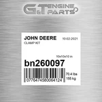 BN260097 Clamp Kit Fits John Deere (surplus Open Box). Fixed Price $309.28.