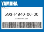 Yamaha Genuine Diaphragm Assy 5GS-14940-00-00. Fixed Price $49.45.