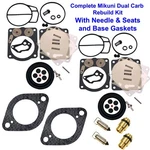 Dual Seadoo 947 951 Mikuni Carburetor Rebuild Kit-base Gaskets, Needle & Seats. Fixed Price $92.95.