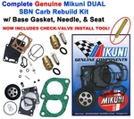 Doo Dual Genuine Mikuni Carb Rebuild Kit Base Gasket & Needle Seat 717 Xp 95. Fixed Price $176.72.