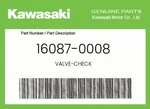 Kawasaki Genuine Valve-check 16087-0008. Fixed Price $36.45.