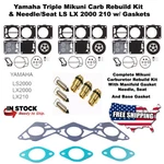 1997 Yamaha Gp 1200 Triple Mikuni Carb Rebuild Kit & Needle/seat W/ Gaskets. Fixed Price $150.74.