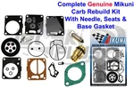 Seadoo Genuine Mikuni Carb Rebuild Kit Needle Seat Base Gasket Gs Gti Gts 97-98. Fixed Price $104.30.