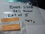 1986-88 Kawasaki Js 550 Choke Plate 3X5 Screw Lot Of (5) Nos Oem 92009-2208. Fixed Price $9.99.