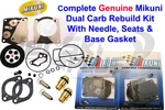 Seadoo Dual Genuine Mikuni Carb Rebuild Kit & Needle Seat Base Gasket 951 Xp. Fixed Price $178.91.