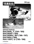 Yamaha Waveraider Service Manual 1995 RA1100T, 1996 RA1100U & RA700BU.. Fixed Price $26.00.