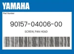 Yamaha Genuine Screw, Pan Head 90157-04006-00. Fixed Price $6.53.